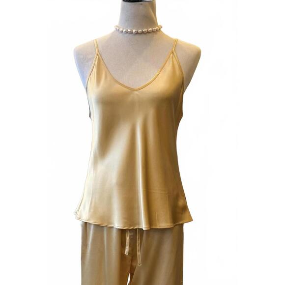NEW BRAZEAU TRICOT women's silk charmese cami in caramel